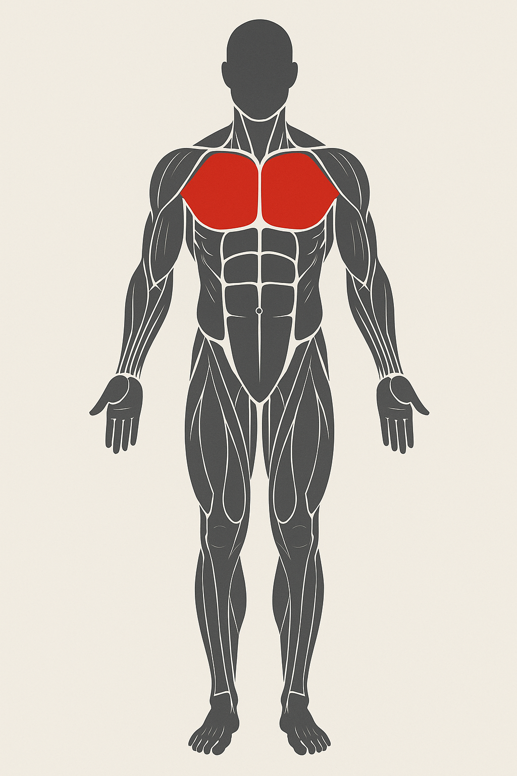 Ilustración de ejercicios para pecho.